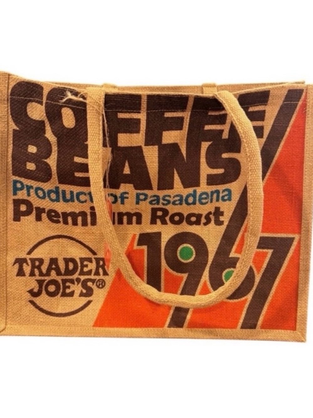 Trader Joe's Coffee Beans Graphic Jute Tote Bag
